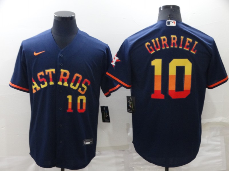 Men's Houston Astros #10 Yuli Gurriel 2022 Navy Cool Base Stitched Jersey Men's Houston Astros #10 Yuli Gurriel 2022 Navy Cool Base Stitched Jersey